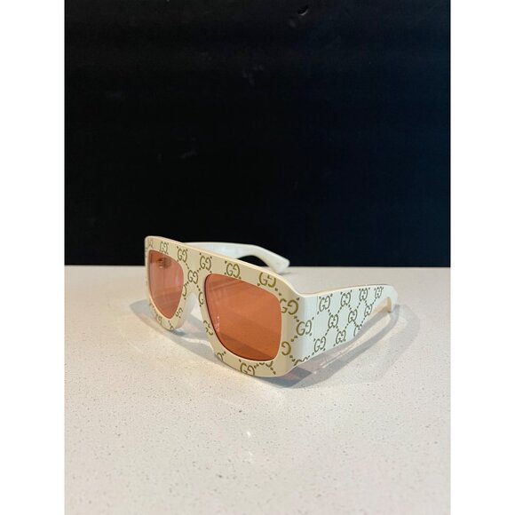 Gucci GG0983S 001 White Mask Sunglasses With Brown Lenses UV Protection - Picture 4 of 12